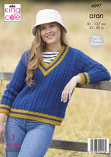 Load image into Gallery viewer, NEW Knitting Pattern: Easy Cable V-Neck Sweater and Tank in Aran Yarn
