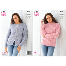 Load image into Gallery viewer, NEW Knitting Pattern: Aran Sweater and Cardigan for Ladies
