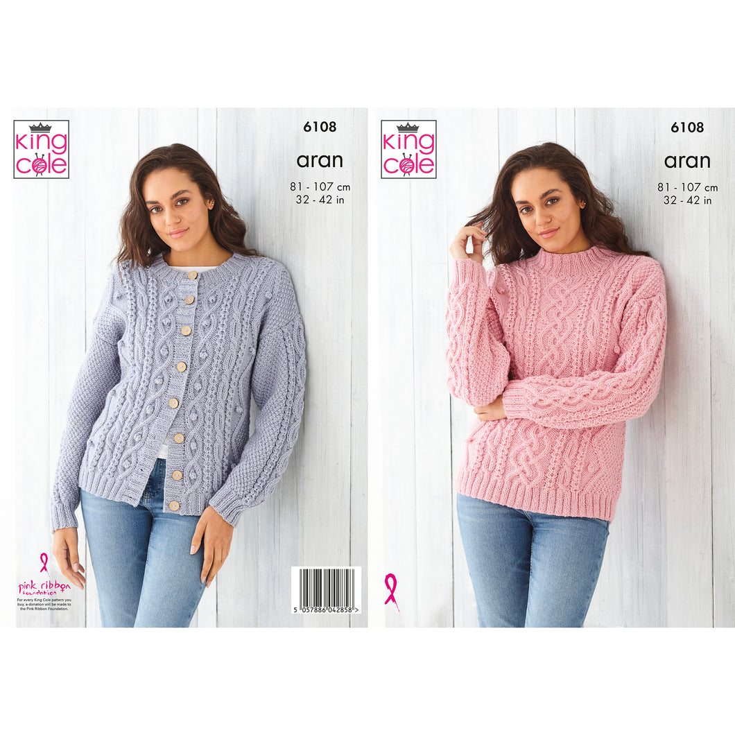 NEW Knitting Pattern: Aran Sweater and Cardigan for Ladies