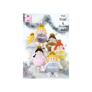 Knitting Pattern: Christmas Angels in Tinsel Chunky and DK Yarn