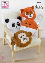 Load image into Gallery viewer, NEW Crochet Pattern: Easy Crochet Animal Cushions in Chunky Yarn
