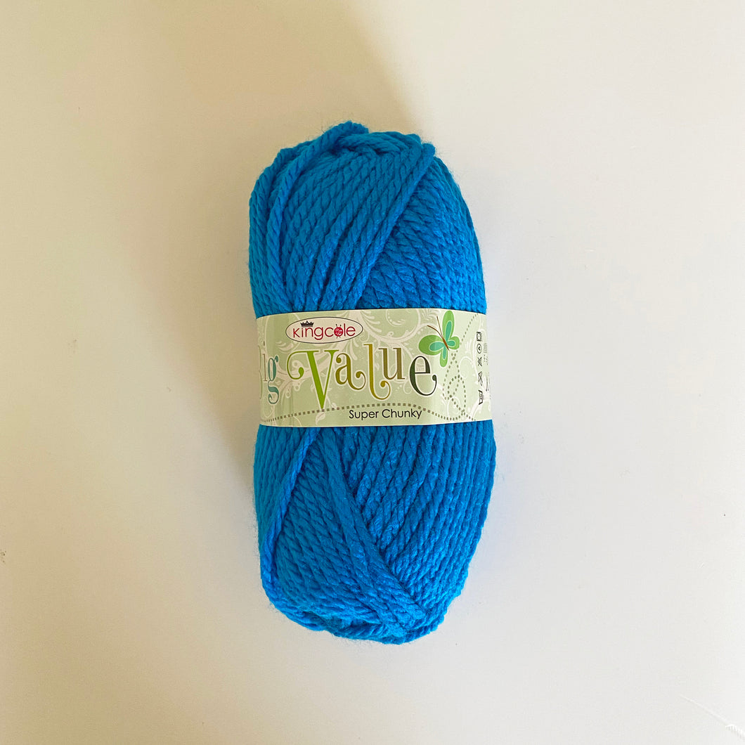 NEW Super Chunky Yarn: Big Value, Azure, (100g)