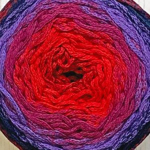 NEW Yarn: Retwisst Recycled Chainy Cotton Cake Bright Five Colour Gradient, 250g
