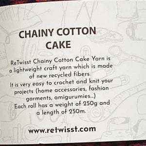 NEW Yarn: Retwisst Recycled Chainy Cotton Cake Bright Five Colour Gradient, 250g
