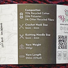Load image into Gallery viewer, NEW Yarn: Retwisst Recycled Chainy Cotton Cake Bright Five Colour Gradient, 250g
