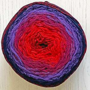 NEW Yarn: Retwisst Recycled Chainy Cotton Cake Bright Five Colour Gradient, 250g