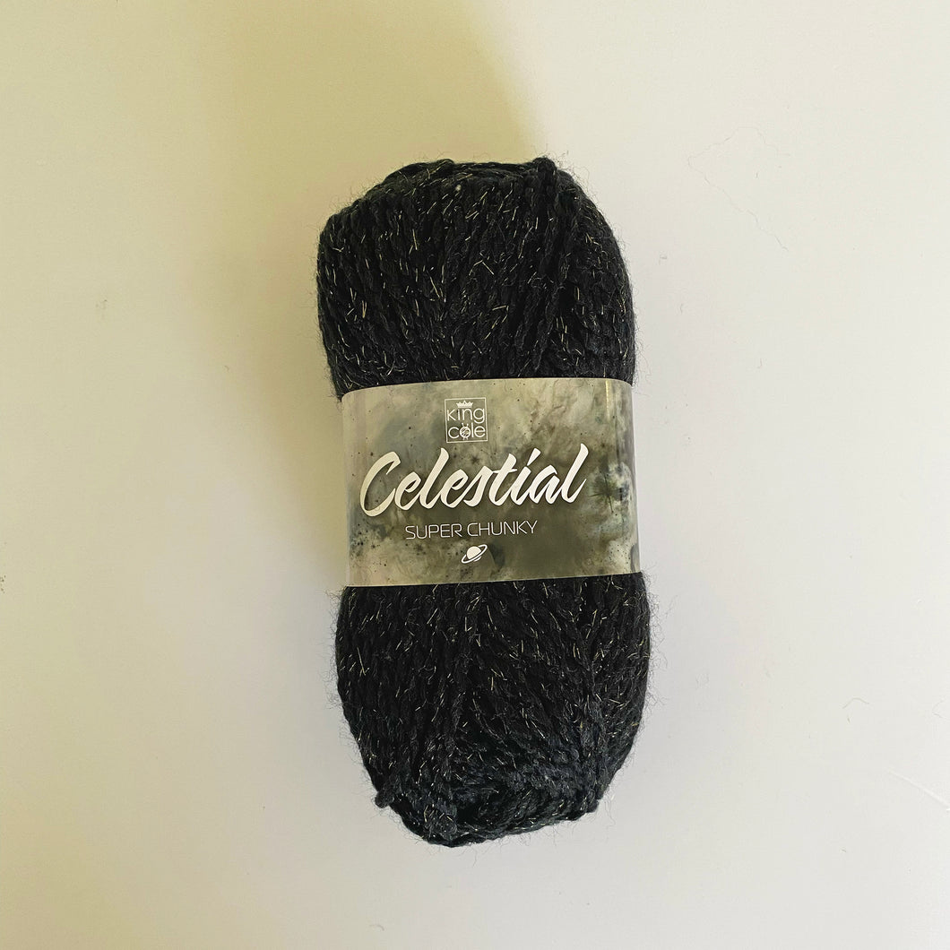 NEW Super Chunky Yarn: Celestial in Space Black, 100g Ball