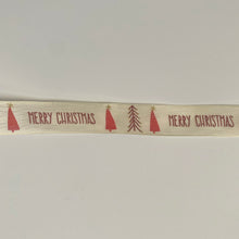 Load image into Gallery viewer, NEW Christmas Ribbon: 25mm, Merry Christmas Tree Cotton
