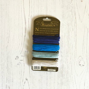 Hemptique 100% Hemp Cord, 4 x 9.1m, 1mm wide. Colour: Tide Pool