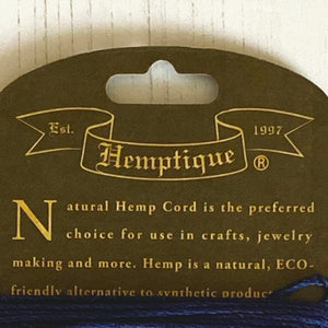 Hemptique 100% Hemp Cord, 4 x 9.1m, 1mm wide. Colour: Tide Pool