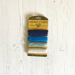 Hemptique 100% Hemp Cord, 4 x 9.1m, 1mm wide. Colour: Tide Pool