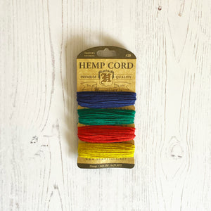 Hemptique 100% Hemp Cord, 4 x 9.1m, 1mm wide. Colour: Topaz