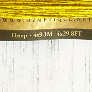 Hemptique 100% Hemp Cord, 4 x 9.1m, 1mm wide. Colour: Topaz