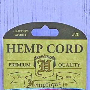 NEW Hemptique 100% Hemp Cord, 4 x 9.1m, 1mm wide. Colour: Variegated #2