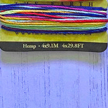 Load image into Gallery viewer, NEW Hemptique 100% Hemp Cord, 4 x 9.1m, 1mm wide. Colour: Variegated #2
