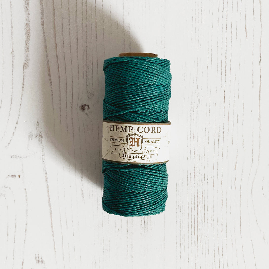 Hemptique 100% Hemp Cord: Aquamarine, 5 or 10m Lengths, 1mm wide