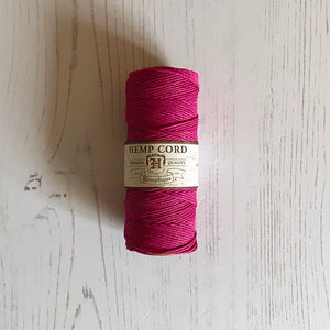 Hemp Cord: Dark Pink, 5 or 10mm, 1mm wide