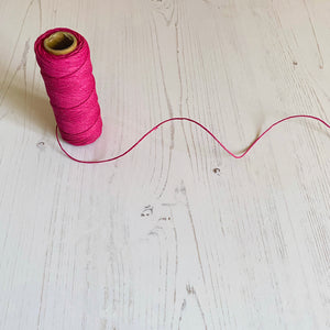 Hemp Cord: Dark Pink, 5 or 10mm, 1mm wide