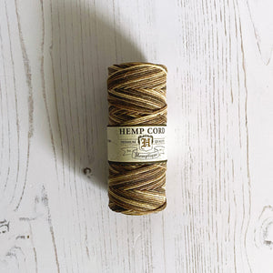 Hemp Cord: Brown and Cream, Variegated, 5 or 10mm, 1mm wide, Earthy