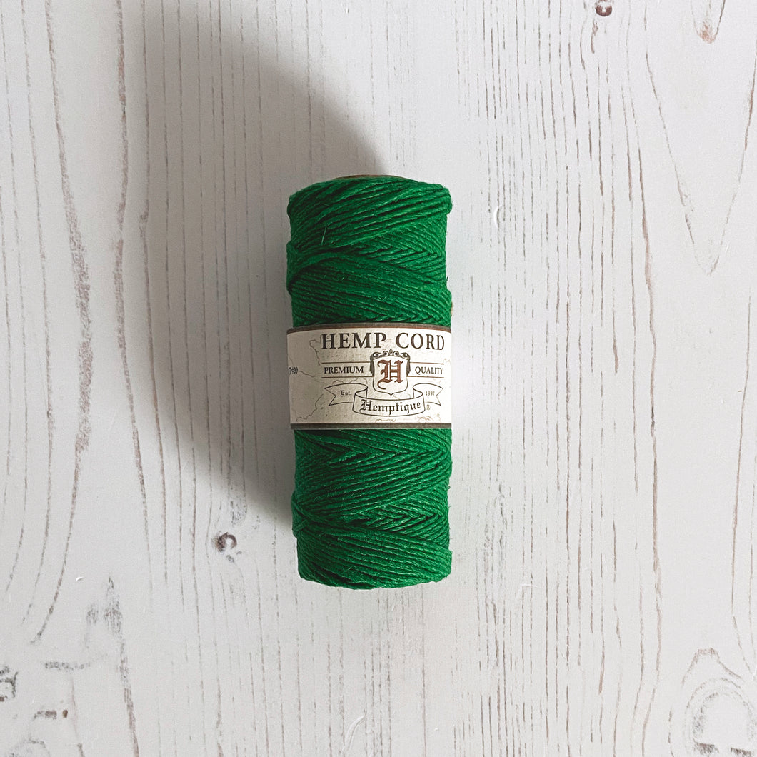 Hemp Cord: Green, 5 or 10mm, 1mm wide