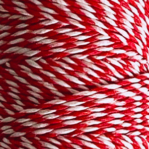 Hemp Cord: Red and White, 5 or 10mm, 1mm wide