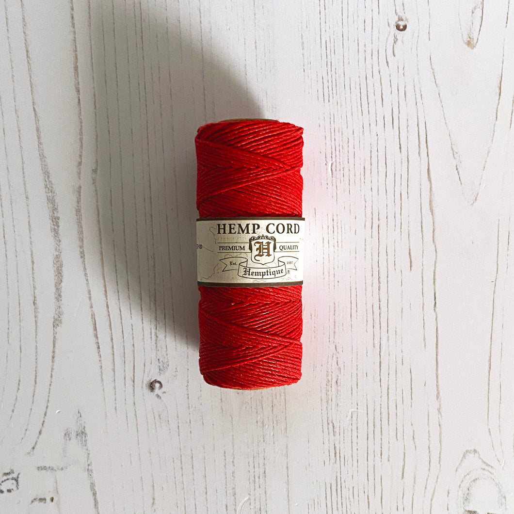Hemp Cord: Red, 5 or 10mm, 1mm wide