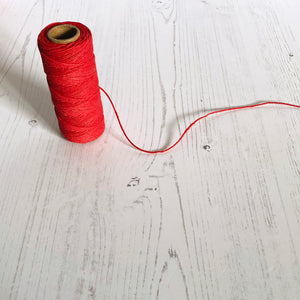 Hemp Cord: Red, 5 or 10mm, 1mm wide