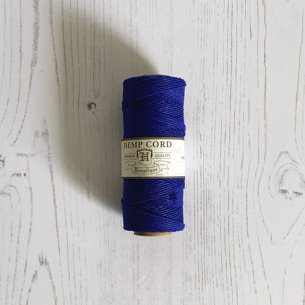Hemp Cord: Royal Blue, 5 or 10mm, 1mm wide