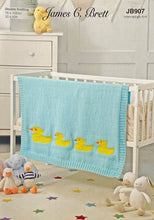 Load image into Gallery viewer, NEW Knitting Pattern: Baby Blanket with Ducks Motif in DK Yarn
