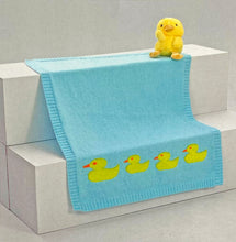 Load image into Gallery viewer, NEW Knitting Pattern: Baby Blanket with Ducks Motif in DK Yarn

