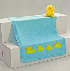 NEW Knitting Pattern: Baby Blanket with Ducks Motif in DK Yarn