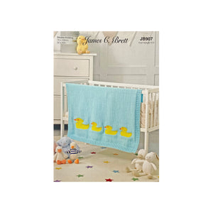 NEW Knitting Pattern: Baby Blanket with Ducks Motif in DK Yarn