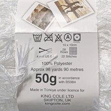 Load image into Gallery viewer, King Cole Moments DK, White, 50g
