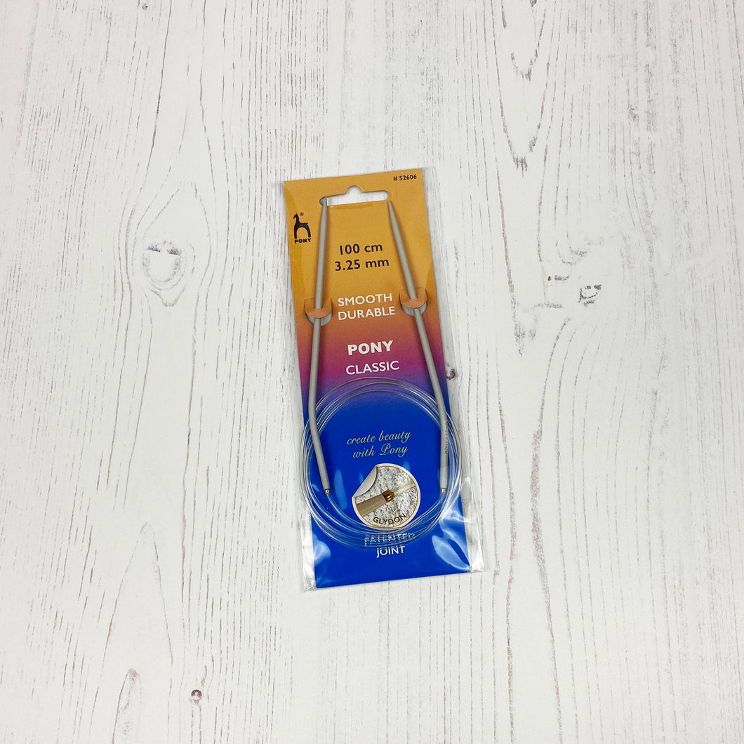 Knitting Needles: 3.25mm, Circular, Aluminium, 100cm, Pony