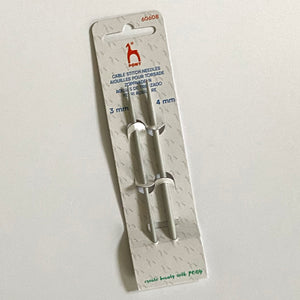 Cable Needle Pair, Straight, Aluminium, 3 and 4mm