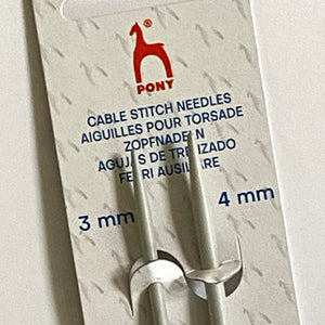 Cable Needle Pair, Straight, Aluminium, 3 and 4mm