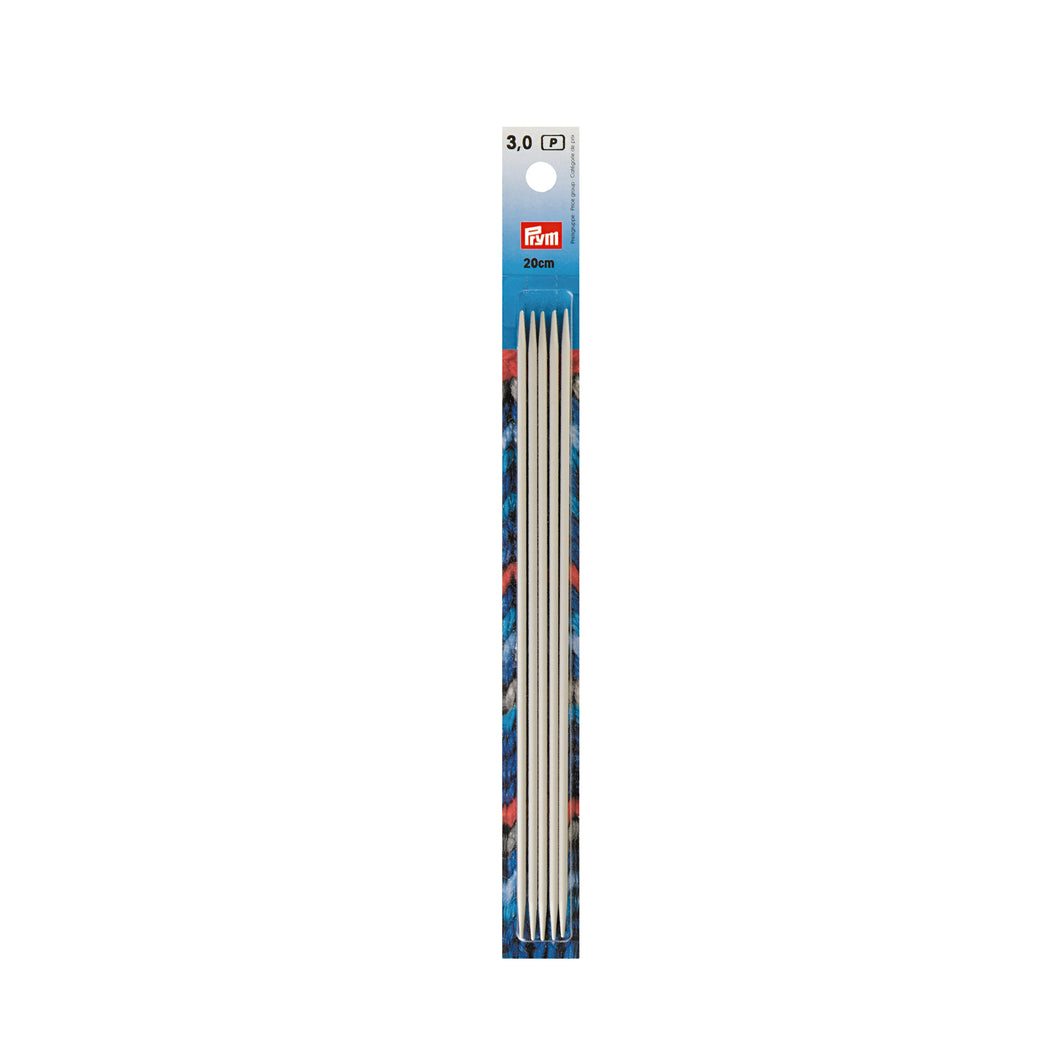 Knitting Needles: 3mm, Double Pointed, PRYM, Aluminium, 20cm, Set of 5