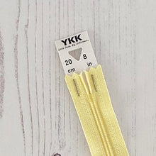Load image into Gallery viewer, Zip: Yellow, 20cm (8in), YKK, Closed End

