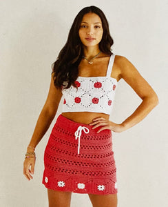 Crochet Pattern: Flower Power Two Piece Skirt and Crop Top