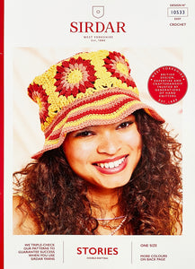 Pattern + Yarn: Crochet Sunflower Bucket Hat for Beginners in Sirdar Stories Cotton Yarn