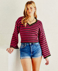 Knitting Pattern: Cow Bell Sleeve Sweater