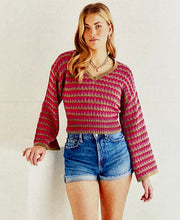 Load image into Gallery viewer, Knitting Pattern: Cow Bell Sleeve Sweater
