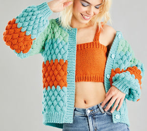 Knitting Pattern: Bubble Cardigan and Bralette in Chunky Yarn