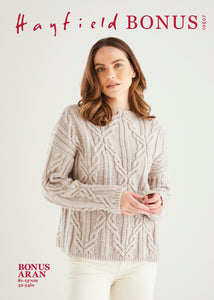 Knitting Pattern: Ladies Aran Sweater