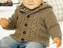 Load image into Gallery viewer, Knitting Pattern: Baby Jacket and Hoodie for 0-7 Years
