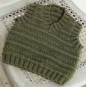Knitting Pattern: V and Round Neck Sweaters and Slipover for 0-6 Years