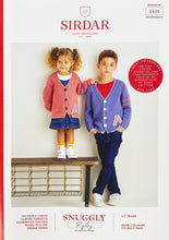 Load image into Gallery viewer, Knitting Pattern: Retro Varsity Cardigan for Kids 3-7 Years
