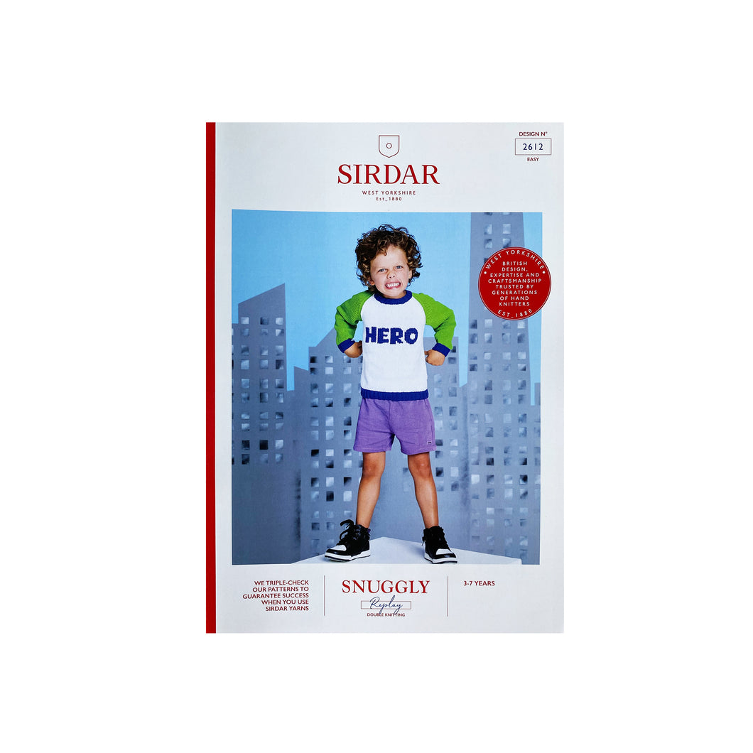 NEW Knitting pattern: Sirdar Hero Sweater in DK Yarn for Kids Ages 3-7