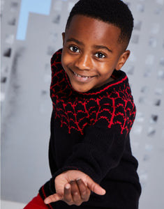 NEW Knitting pattern: Sirdar Superhero Web Sweater in DK Yarn for Kids Ages 3-7