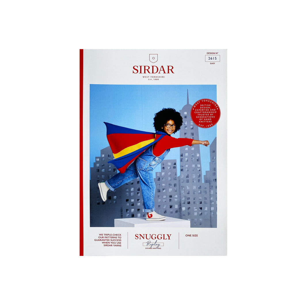 NEW Knitting pattern: Sirdar Super Hero Cape in DK Yarn for Kids Ages 3-7